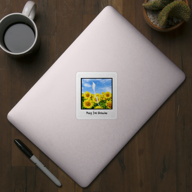 Pray For Ukraine - Sunflower For Ukraine - Vintage Photo Sunflower Field by SayWhatYouFeel